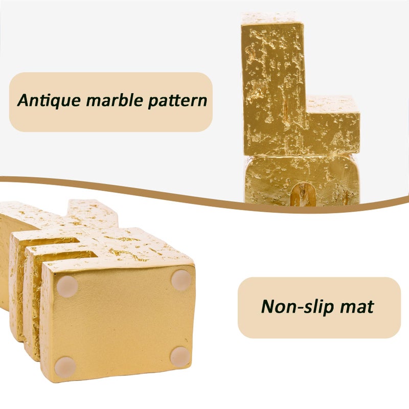 Kakizzy Book Ends Decorative Love Design,Modern Heavy Duty Gold Bookends for Shelves,Resin Book Holders, Book Stoppers for Home Desk Decoration, Unique Love Sculpture Bookends,Gifts for Christmas's Day - Image 3