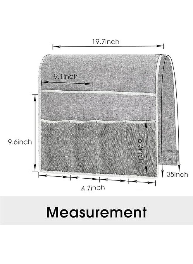 NIHSPRUHAY Sofa Caddy Organizer Remote Control Holder for Couch Recliner Cotton Non Slip Armrest Chair Caddie with 6 Grey Mesh Pocket Newspaper Storage for Tablet, Magazine, Phone, iPad,( Black ) - Image 5