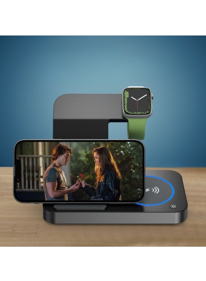 AROAQ Wireless Charger Universal For All QI Mobile Phones 15W Fast Charge Foldable 3 In 1 For Samsung Watches - Image 2