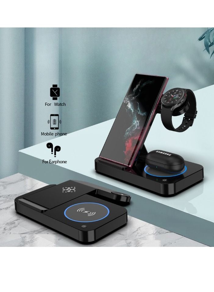 AROAQ Wireless Charger Universal For All QI Mobile Phones 15W Fast Charge Foldable 3 In 1 For Samsung Watches - Image 1