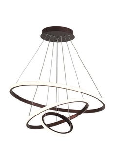 fashionhome Futuristic Spiral LED Ring Chandelier Modern Art Inspired Adjustable Ceiling Pendant Light for Living Room Dining Area or Office Décor Sleek Black Frame with Soft Ambient Glow  - Image 5