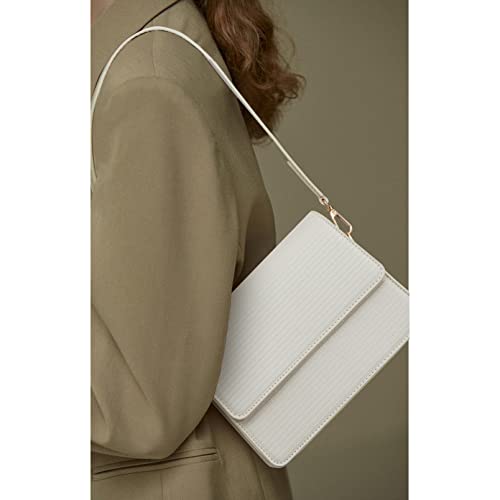 Telena Women's White Faux Leather Sling Handbag with Lizard Pattern, Adjustable Strap, 7.87" x 2.36" x 5.9" - Image 3