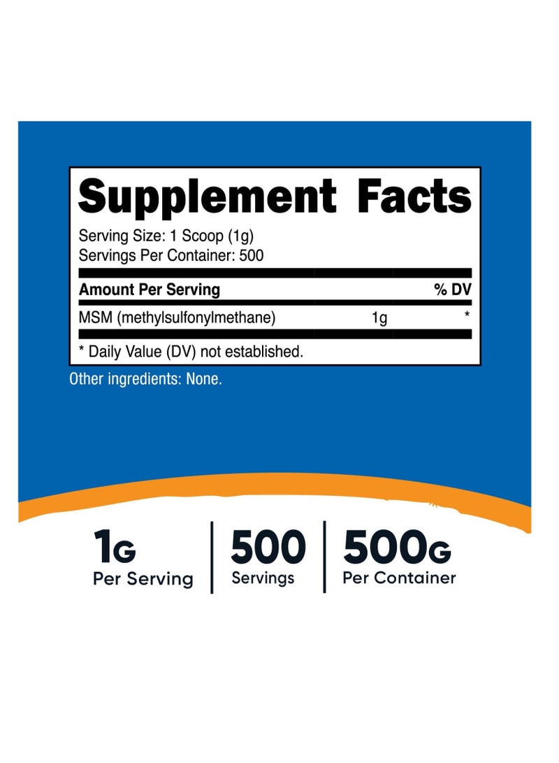 Nutricost Pure Msm Powder 500 Grams - Image 2
