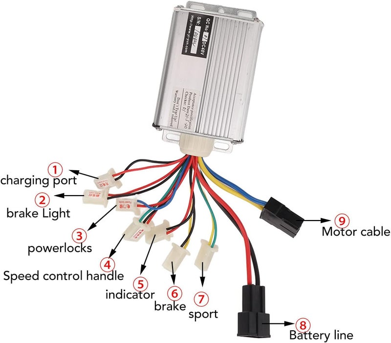 Aramox Electric Brushed Speed Controller 48V 1000W Brushed Speed Controller Kit with Throttle Grip Lock Key for Electric Bike Tricycle - Image 3