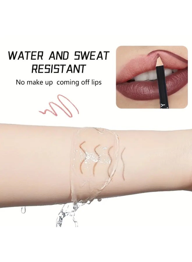 SHCOETY 12 قطعة قلم تحديد شفاه غير لامع مقاوم للماء، مجموعة هدايا قلم تحديد شفاه طويلة الأمد مثالية لمستحضرات تجميل يوم الأم - Image 5