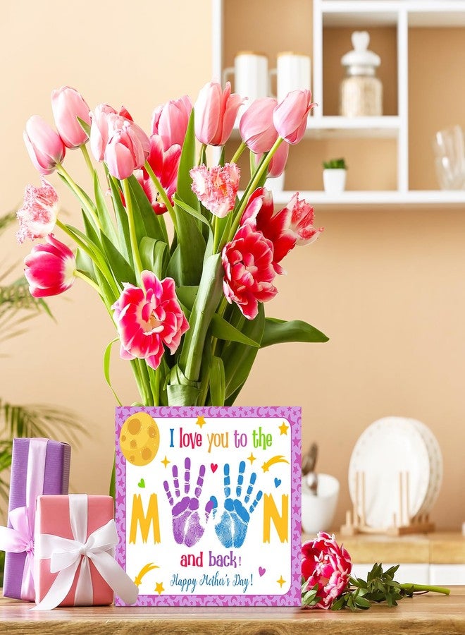 Beeveer 48 Sets Grandparents Day Handprint Crafts for Kids DIY Religious Hand Keepsake Craft Gifts with Flower Stickers for Mom Dad Home Sunday School Classroom Party Activities(Bright Colors) - Image 5
