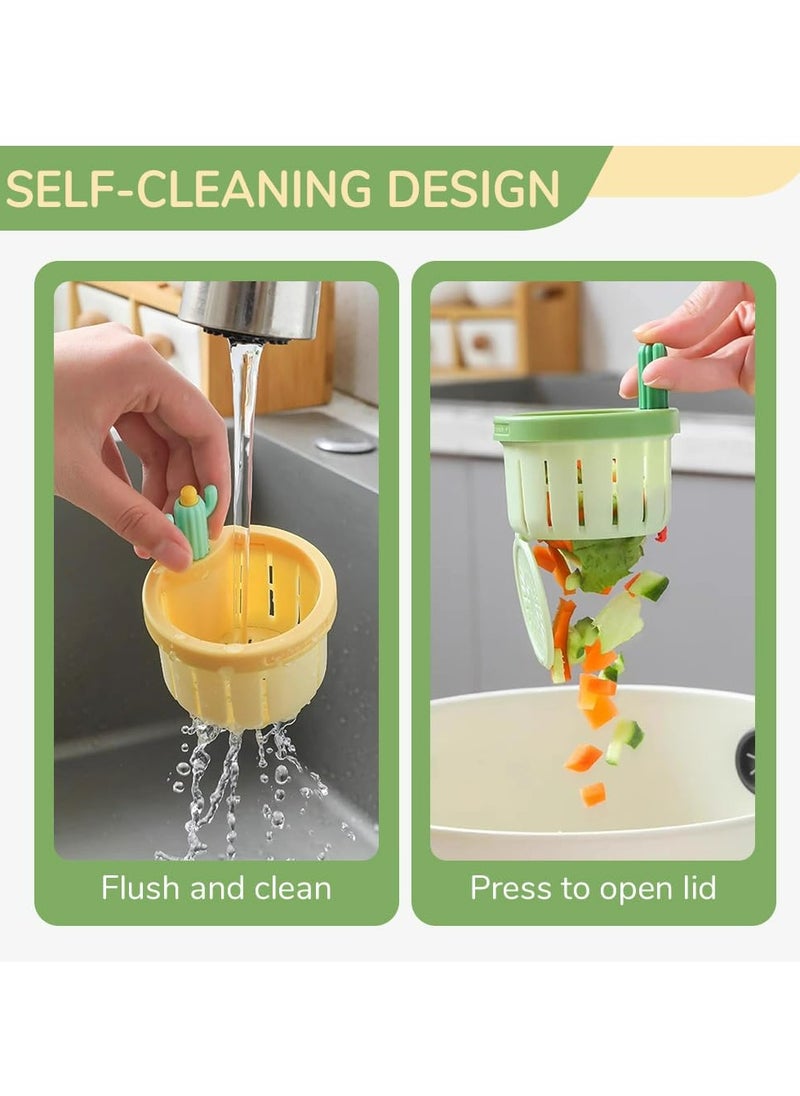 Cactus Kitchen Sink Drain Strainer, Dumping Kitchen Sink Drain Basket Quick Drain Cactus Sink Strainer, Multi-Functional Sink Strainer Basket for Kitchen Home (Green)