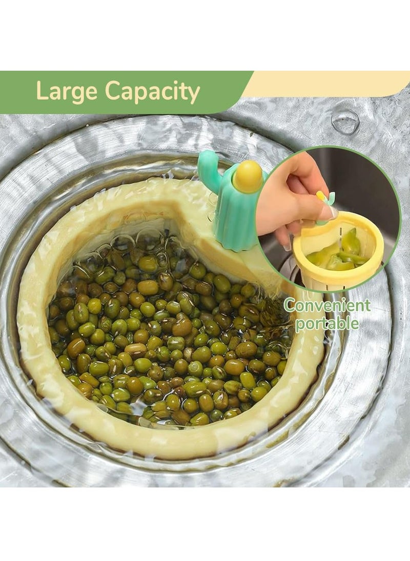 Cactus Kitchen Sink Drain Strainer, Dumping Kitchen Sink Drain Basket Quick Drain Cactus Sink Strainer, Multi-Functional Sink Strainer Basket for Kitchen Home (Green)