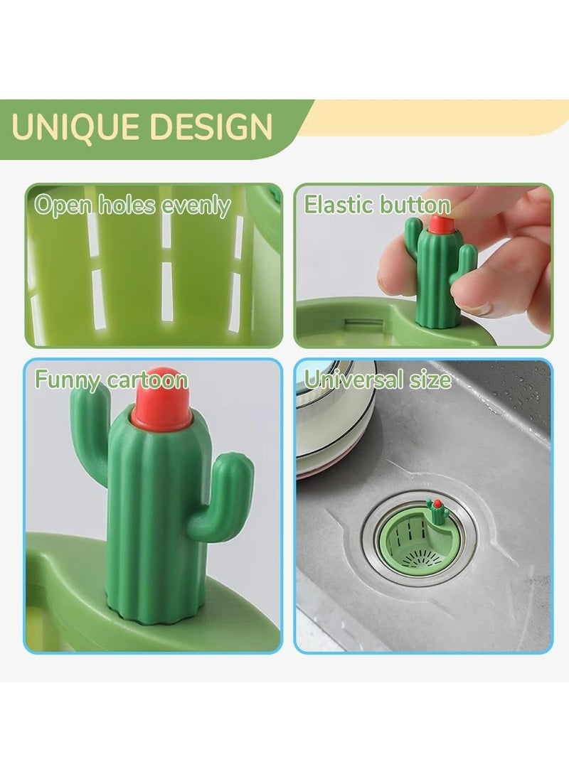 Cactus Kitchen Sink Drain Strainer, Dumping Kitchen Sink Drain Basket Quick Drain Cactus Sink Strainer, Multi-Functional Sink Strainer Basket for Kitchen Home (Green)