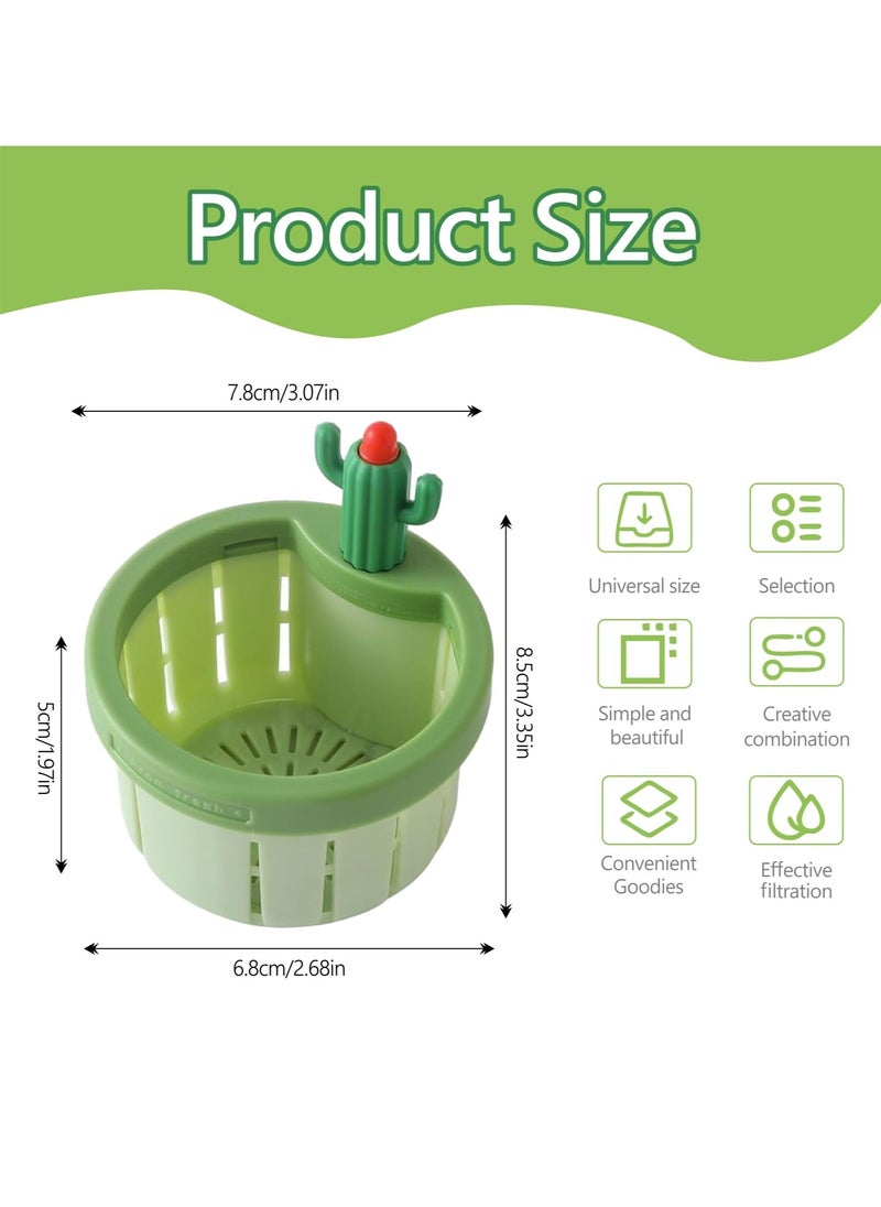 Cactus Kitchen Sink Drain Strainer, Dumping Kitchen Sink Drain Basket Quick Drain Cactus Sink Strainer, Multi-Functional Sink Strainer Basket for Kitchen Home (Green)