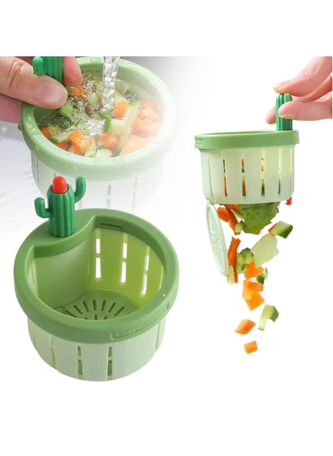 Cactus Kitchen Sink Drain Strainer, Dumping Kitchen Sink Drain Basket Quick Drain Cactus Sink Strainer, Multi-Functional Sink Strainer Basket for Kitchen Home (Green)