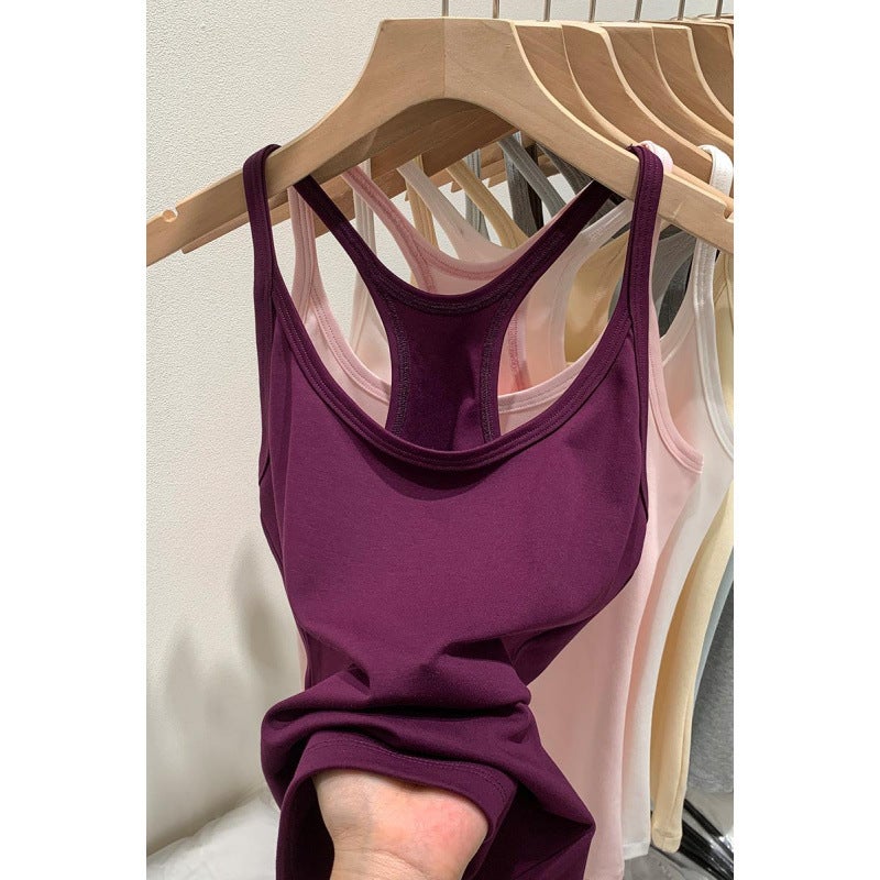 Girl Slim Fit Sleeveless Small Suspender Belt With Breast Pads For Women Commuting Outer Wear Inner Vest - Image 4
