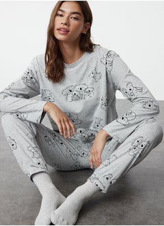 Gray Melange Cotton Animal Pattern Knitted Pajama Set THMAW25PT00020 - pzsku/ZA9AFC6CB80657AE674B3Z/45/_/1730941033/600f592f-806c-43f2-8e52-ebca39e05aac