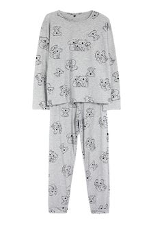 Gray Melange Cotton Animal Pattern Knitted Pajama Set THMAW25PT00020 - pzsku/ZA9AFC6CB80657AE674B3Z/45/_/1730941036/06d08490-94e7-43d0-b4f1-cd5bd6983e5b