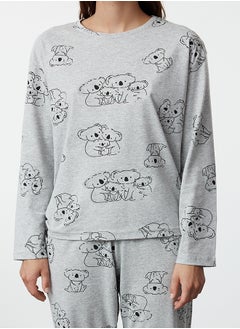 Gray Melange Cotton Animal Pattern Knitted Pajama Set THMAW25PT00020 - pzsku/ZA9AFC6CB80657AE674B3Z/45/_/1730941045/41834050-9812-4263-8c68-01f20029cdff