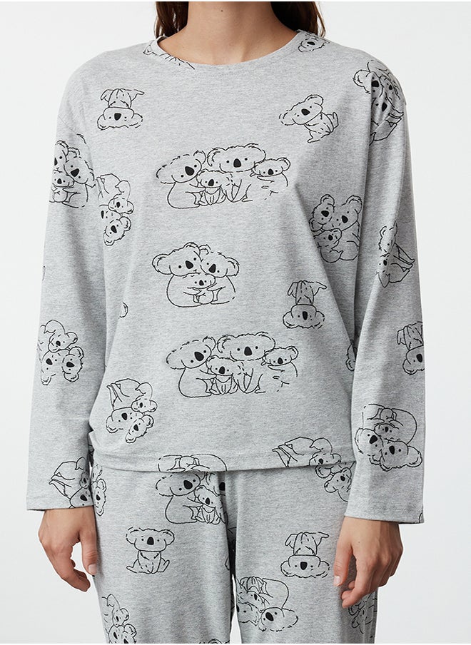 Gray Melange Cotton Animal Pattern Knitted Pajama Set THMAW25PT00020 - pzsku/ZA9AFC6CB80657AE674B3Z/45/_/1730941045/41834050-9812-4263-8c68-01f20029cdff