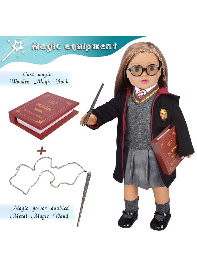 ebuddy Magic School Uniform Inspired Costume Doll Clothes Clothing Outfits Accessories Set 10 Pcs for 18 inch Girl Dolls - Image 4