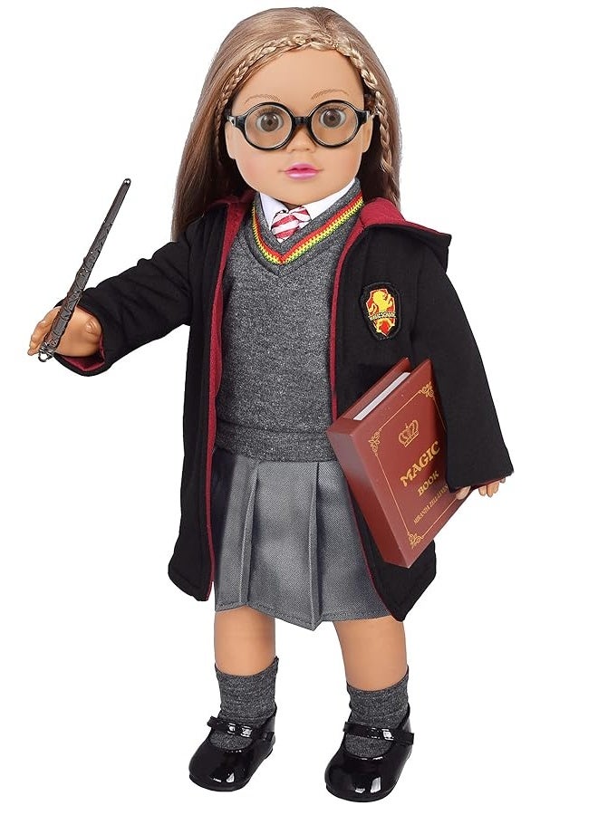 ebuddy Magic School Uniform Inspired Costume Doll Clothes Clothing Outfits Accessories Set 10 Pcs for 18 inch Girl Dolls - Image 5