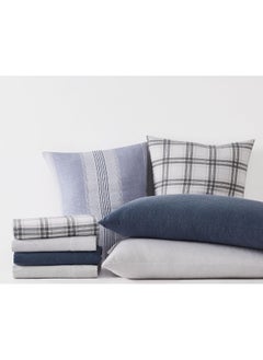 London Fog London Fog - Twin 3 Piece Sheet + Pillowcase Set - Solid Flannel Collection, 100% Cotton - Blue  - Image 3