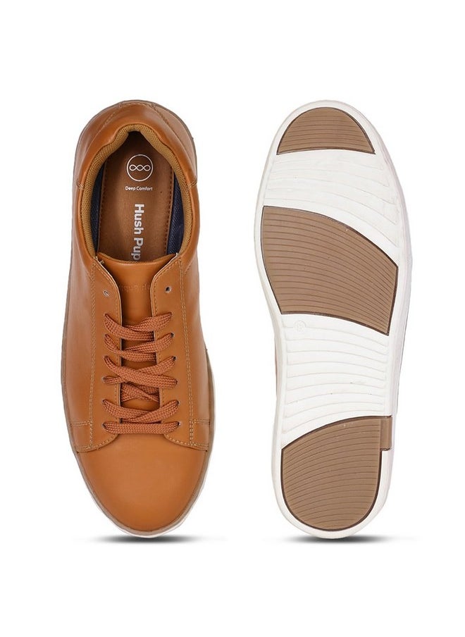 Hush Puppies - Hush Puppies Mens Shack LACE 1 E Light Brown Sneaker - 8 UK (8213576) - Image 1