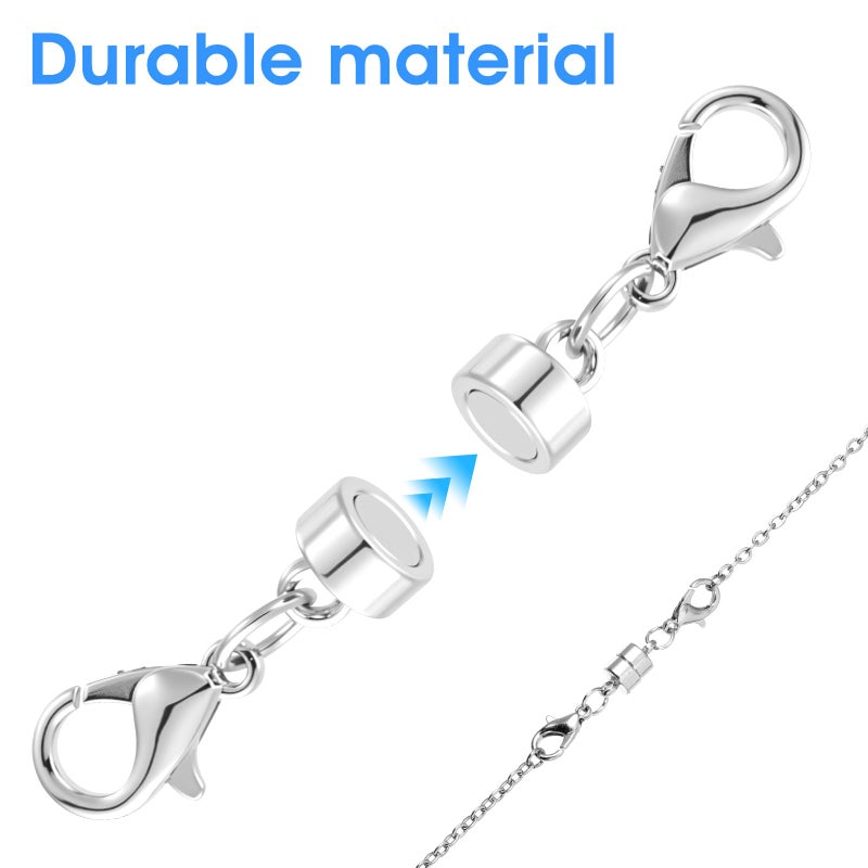 Aysatogc 6PCS Double Lobster Clasp Magnetic Jewelry Clasps, Magnetic Necklace Clasps and Closures Jewelry Clasp Converters for Bracelets Chain Extender for Women - Image 4