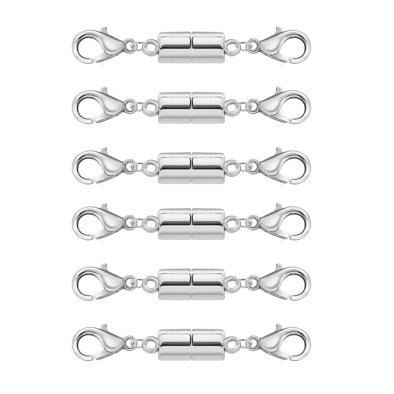 Aysatogc 6PCS Double Lobster Clasp Magnetic Jewelry Clasps, Magnetic Necklace Clasps and Closures Jewelry Clasp Converters for Bracelets Chain Extender for Women - Image 1