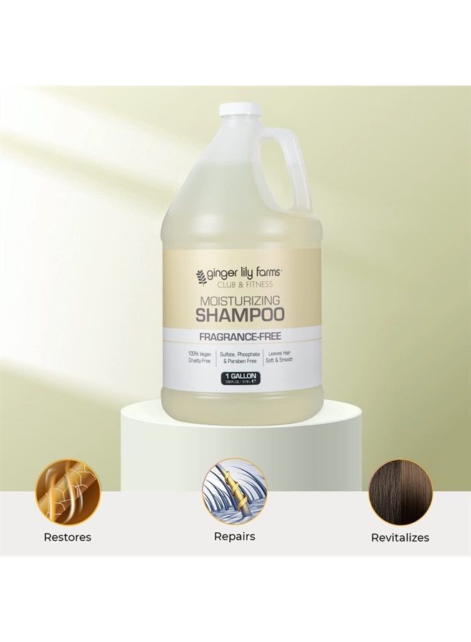 ginger lily farms Club & Fitness Moisturizing Shampoo for All Hair Types, 100% Vegan & Cruelty-Free, Fragrance Free, 1 Gallon (128 fl oz) Refill - Image 5