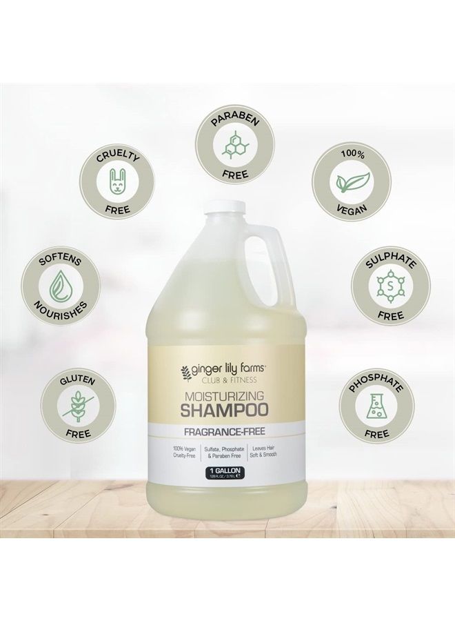 ginger lily farms Club & Fitness Moisturizing Shampoo for All Hair Types, 100% Vegan & Cruelty-Free, Fragrance Free, 1 Gallon (128 fl oz) Refill - Image 4