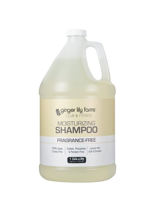 ginger lily farms Club & Fitness Moisturizing Shampoo for All Hair Types, 100% Vegan & Cruelty-Free, Fragrance Free, 1 Gallon (128 fl oz) Refill - Image 1