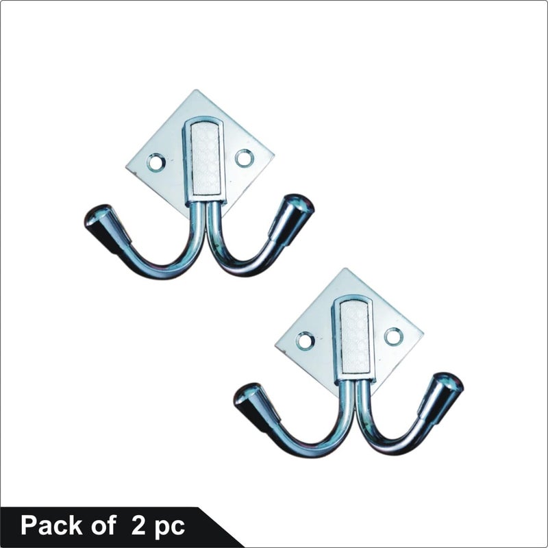 ROSEKA Double Hook khunti owel Hanger for Kitchen BathroomUtensil Hook HolderBedroom Clothing Hanger Pack of 2 - Image 4