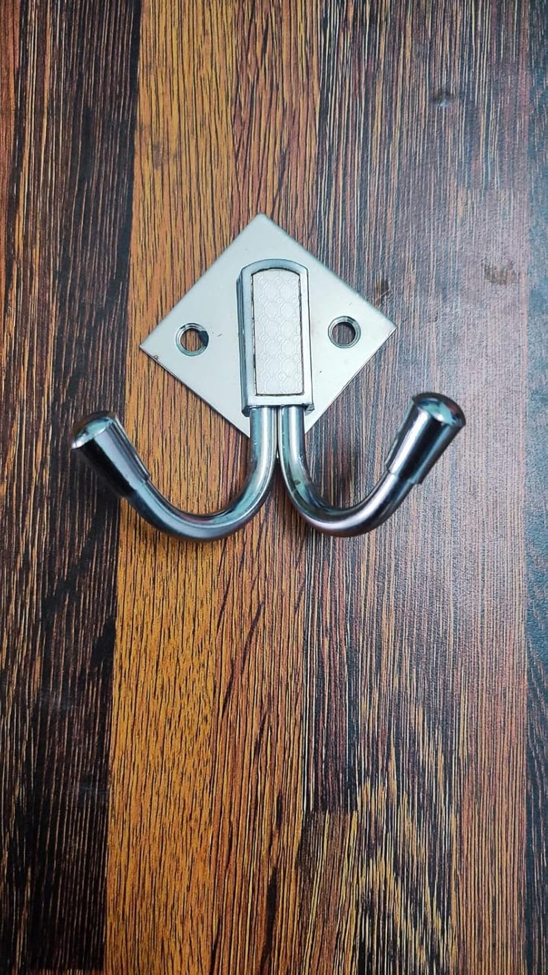 ROSEKA Double Hook khunti owel Hanger for Kitchen BathroomUtensil Hook HolderBedroom Clothing Hanger Pack of 2 - Image 5