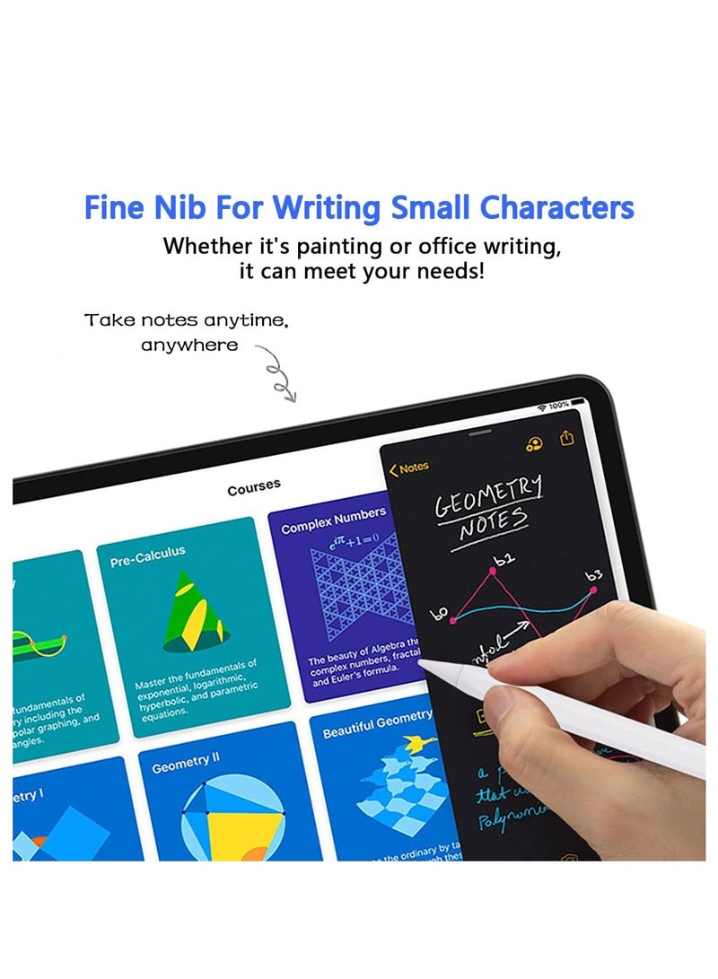 Stylus Pen for Android Touch Screens,Stylus Pencil for Tablet,Tablet Stylus Compatible Samsung/HuaWei/Tablet/Phone,Capacitive Pen with 2 Replacement Tips,Tablet Pencil with Palm Rejection,White - Image 3