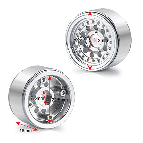 RCLIONS 4pcs1set Aluminum 1 Micro Beadlock Wheels Rims for All 124 Scale Axial SCX24 Deadbolt RC Crawler Car Upgrades Accessories - Image 5