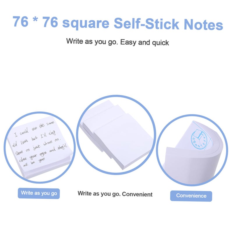 3Pcs Self Stick Note Pads Portable Quick Dry Memo Pad for Office Home School - Image 3