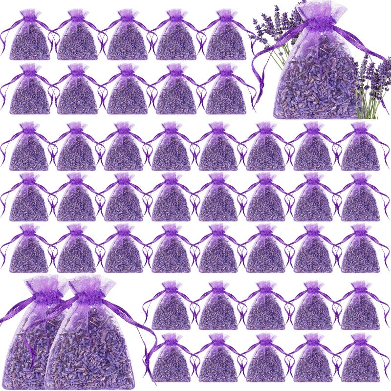 Reginary Reginary 120 Pack Lavender Sachets Bags Bulk for Drawers and Closets Home Fragrance Sachet Dried Lavender Flower for Wedding Bridal Shower Favors 