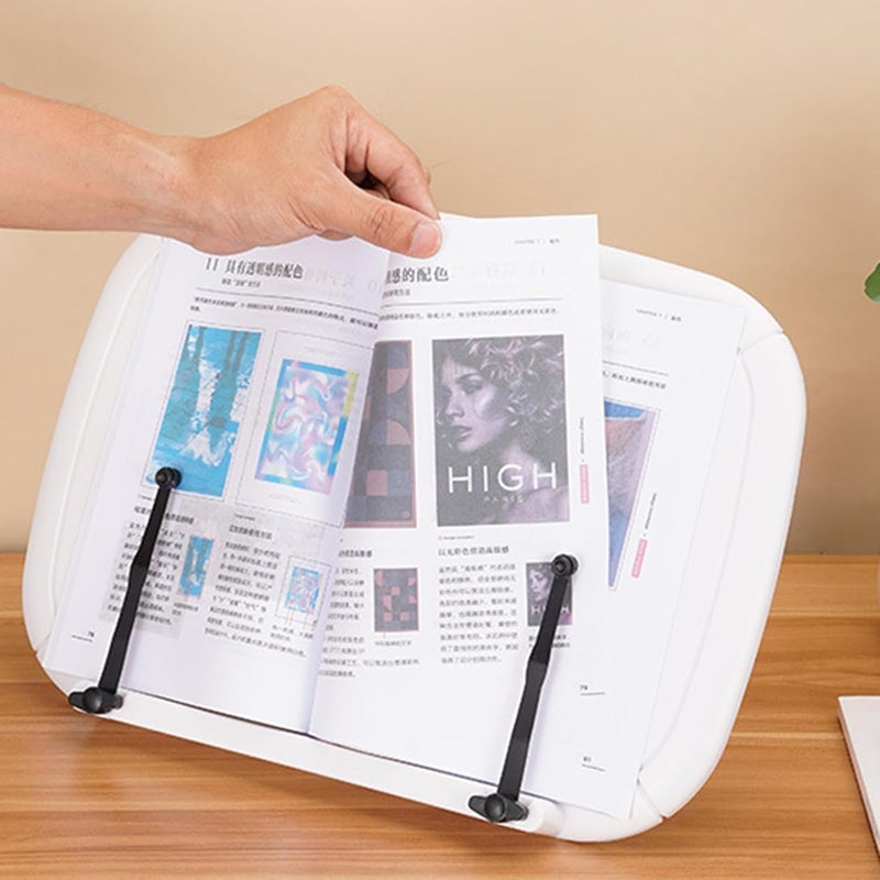MultiAngle Tablet Holder HandsFree Desk Book Stand Adaptable for Various Setting Durability ABS Construction Folding Storage Rack - Image 2