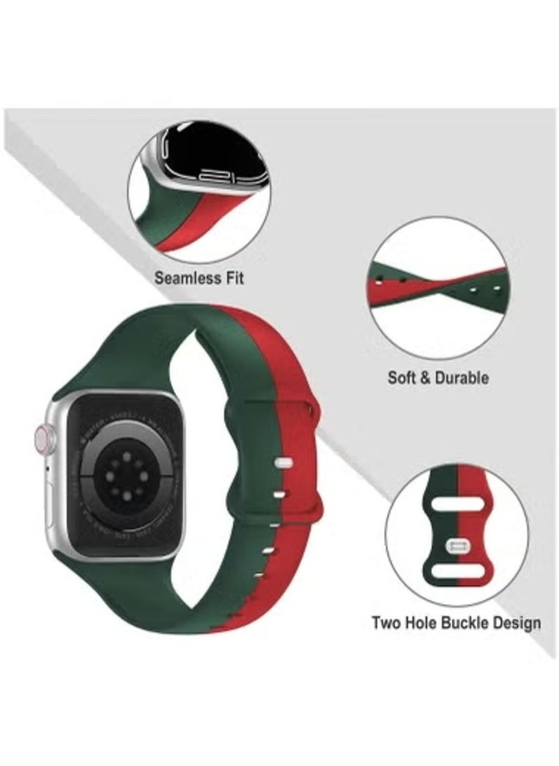 TEMPO Sport Bands Compatible with Apple Watch Ultra 2/1 Ultra 49mm 46mm 45mm 44mm 42mm for Men Women, Soft Silicone,Waterproof Strap for iWatch Series 10 9 8 7 6 5 4 3 2 1 SE  - Image 2