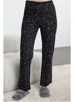 trendyol Gray-Multicolored Galaxy Patterned Ribbed Knitted Pajama Set THMAW25PT00111  - Image 4