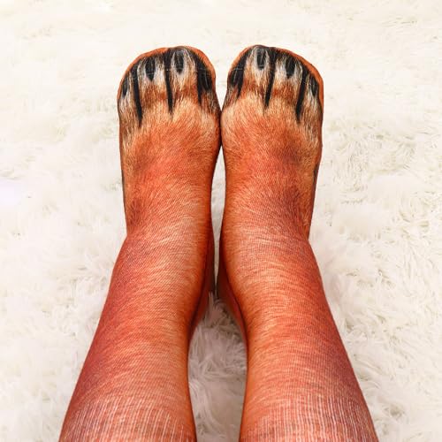 Tiaronics Funny Animal Paw Socks Novelty Socks Gag Gifts for White Elephant Gift Exchange(Dog) - Image 3