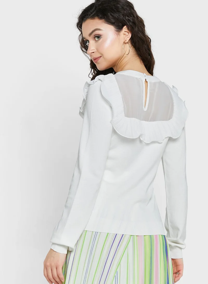 فيرو مودا كنزة بياقة دائرية