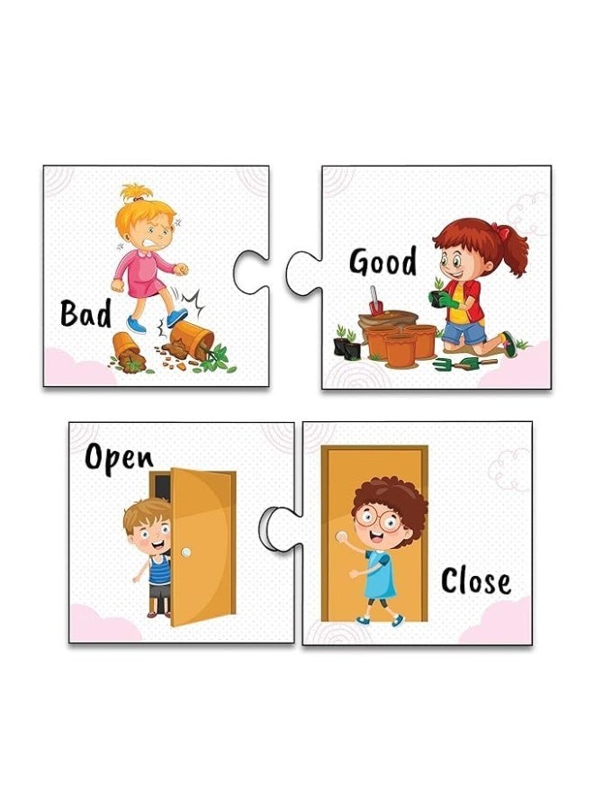 PITARA Match & Pair Opposites Words Jigsaw Puzzle for Kids, 24 Two-Piece Puzzles - Image 1