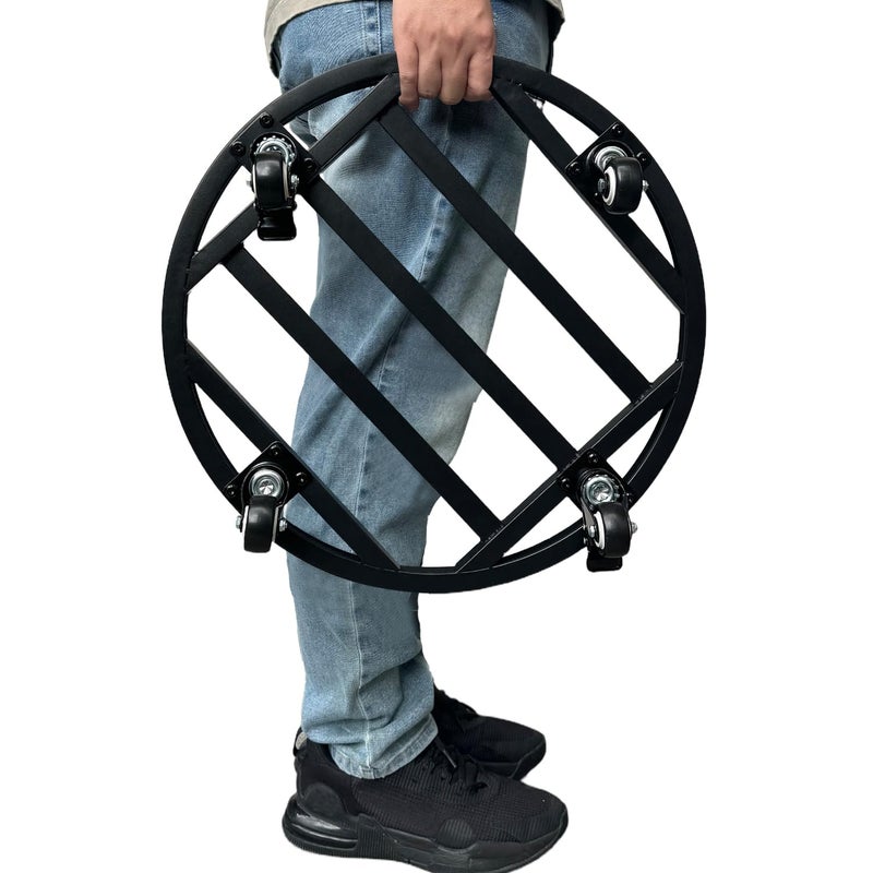 Hongsane 18" Round Plant Stand with Wheels Heavy Duty,Large Metal Plant Caddy Indoor Outdoor Use,Rolling Plant Dolly with Industrial Casters,Rust-Proof Black Plant Tray for Large Planters Pots,1-Pack - Image 1