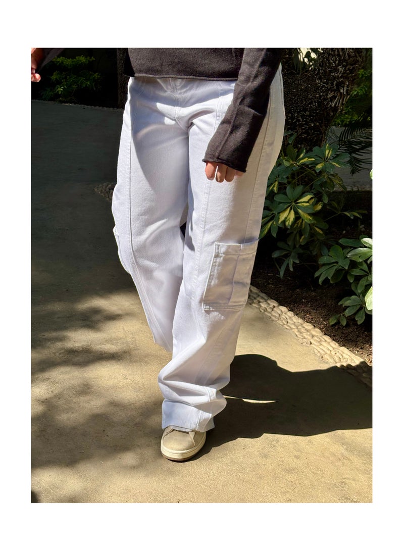 White Cargo Pants