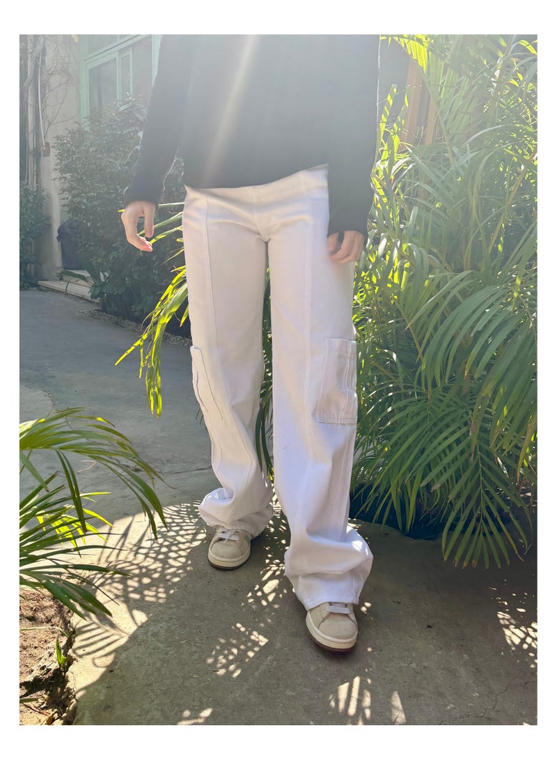 White Cargo Pants