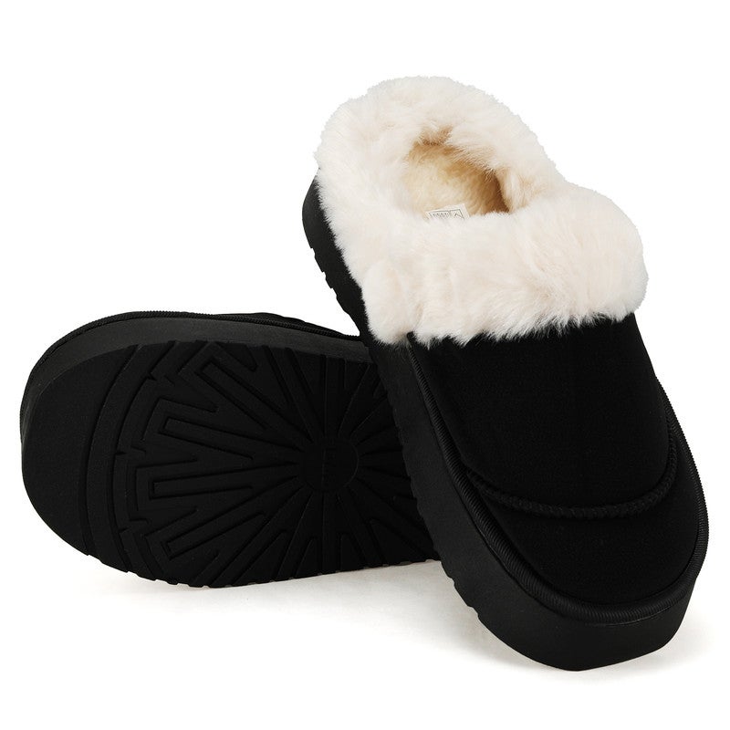 Lucky Kids Cozy Women's Flipper Slippers - Plush Faux Fur Indoor/Outdoor Slide Sandals with Durable Sole, Comfort House Shoes for Women - Image 1