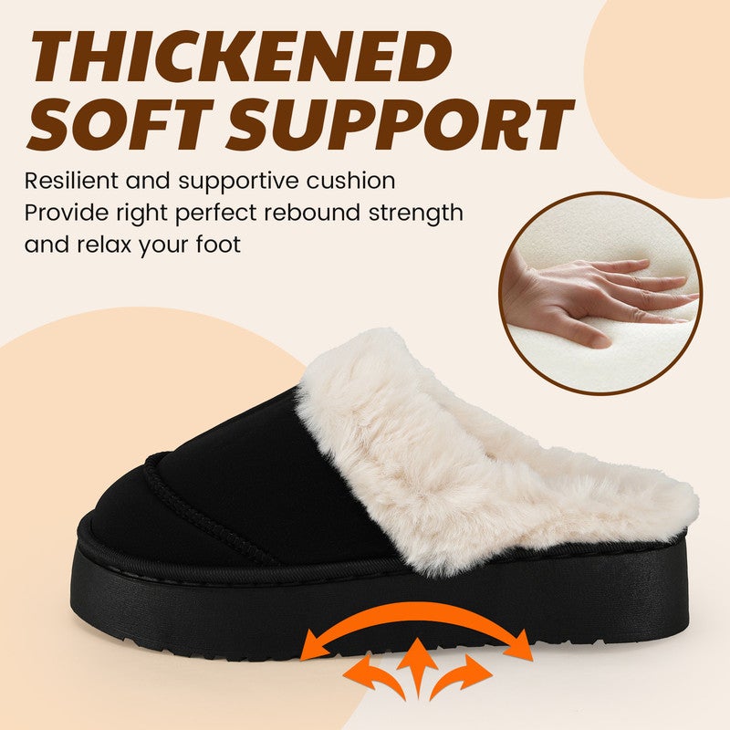 Lucky Kids Cozy Women's Flipper Slippers - Plush Faux Fur Indoor/Outdoor Slide Sandals with Durable Sole, Comfort House Shoes for Women - Image 3