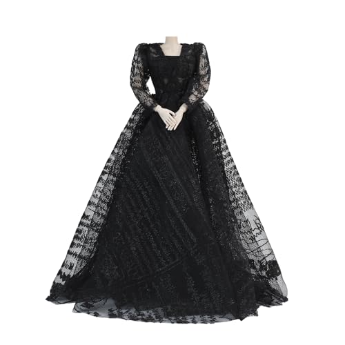 E-TING ETING Exquisite Handcrafted Black Lace Gown Evening Gala Dress for 115 Inch Girl Doll - Image 1