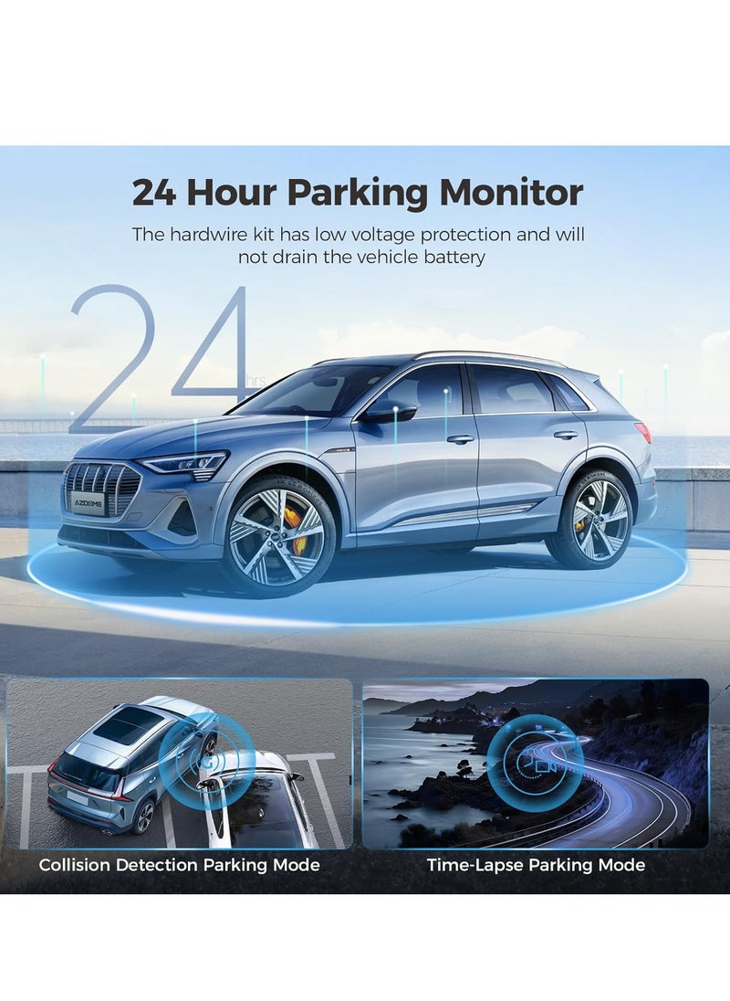 Generic - Dash Cam Front and Rear, 4KFull HD Dash Cam, Free 256GB Card, Built-in Wi-Fi GPS, 3-inch IPS Screen, Night Vision, 170° Wide Angle, WDR, 24-hour Parking Mode4K Dual Dash Cam, Front and Rear Recorder, Free 256GB Card, Built-in Wi-Fi, 3" IPS Screen, Night Vision, 170° Wide Angle, WDR, 24/7 Parking Mode - Image 1