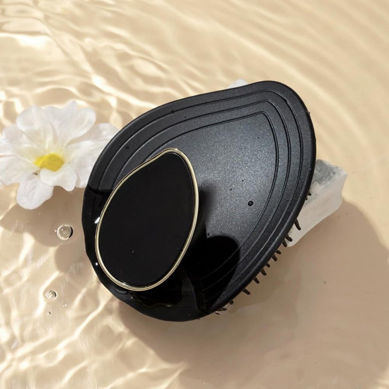 Glitters Scalp Massager & Shampoo Brush - Deep Cleansing Scalp Scrubber for Shower, Midnight Black - Image 2