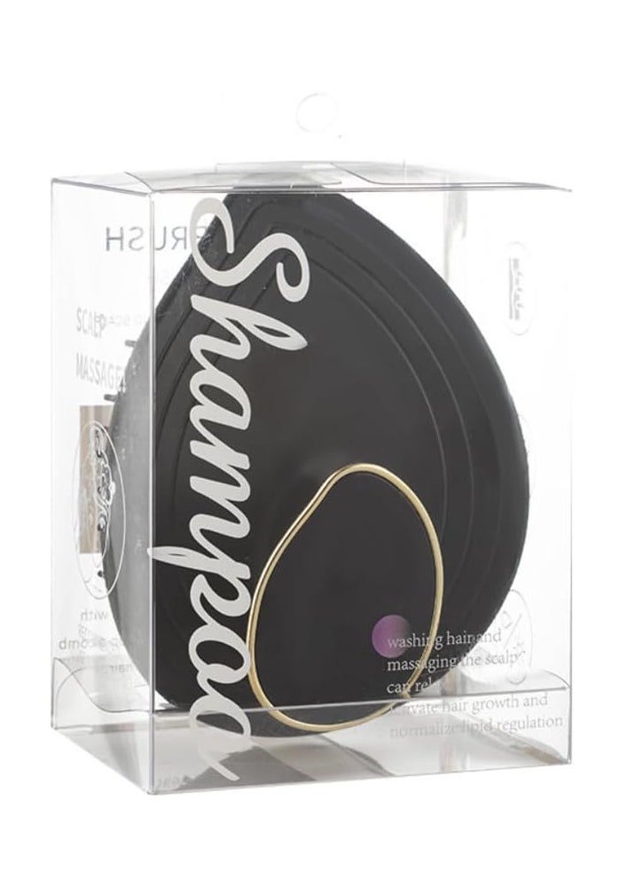 Glitters Scalp Massager & Shampoo Brush - Deep Cleansing Scalp Scrubber for Shower, Midnight Black - Image 1
